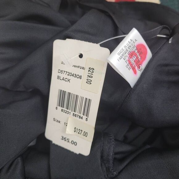 NWT Diane Von Furstenberg Azelia Dress Womens 12‎ Black Slinky Sleek Office Work - Picture 7 of 10